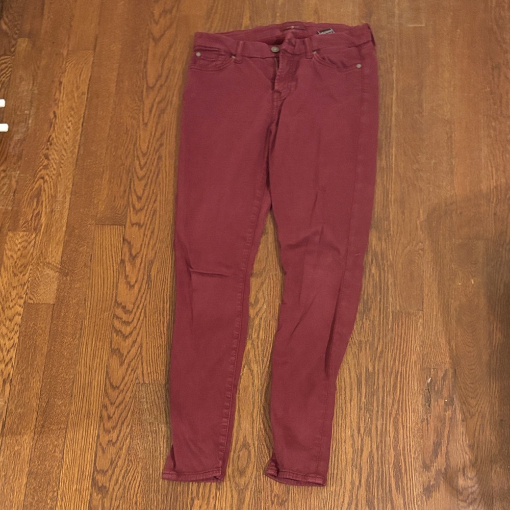 7 For All Mankind Dark Red Crimson Jeans